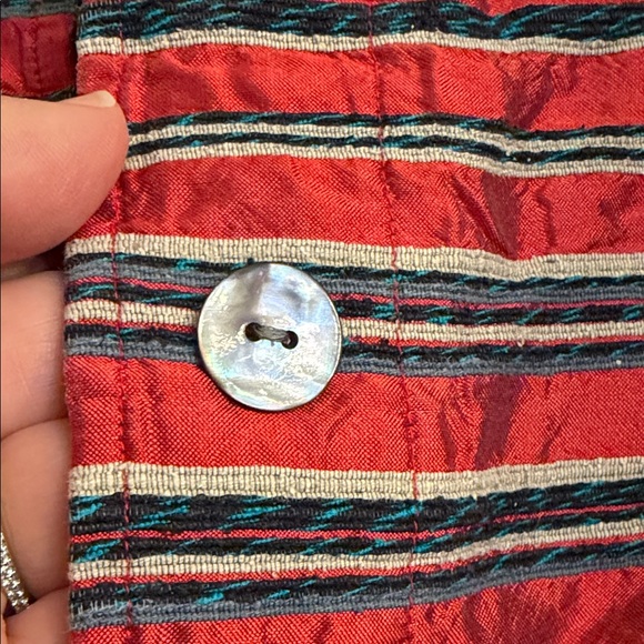 French Laundry SILK Red Striped Blazer, Size XL Elegant Party Jacket - Picture 4 of 11